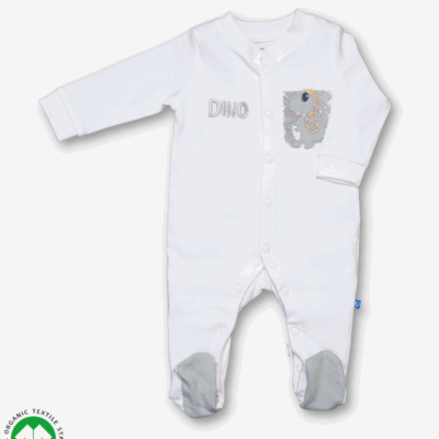 Unisex white Footed full sleeve jumpsuit/ all in one/ onesie/fullsie/ romper/ sleepsuit with snaps