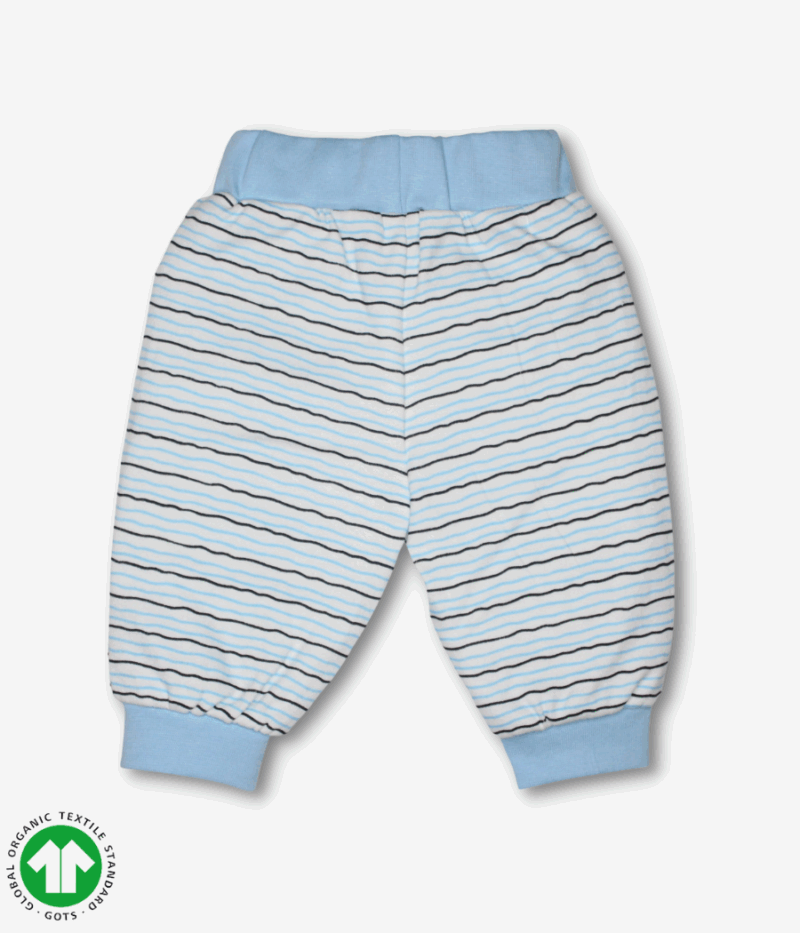 Cool blue color striped pants with elastic wasitband